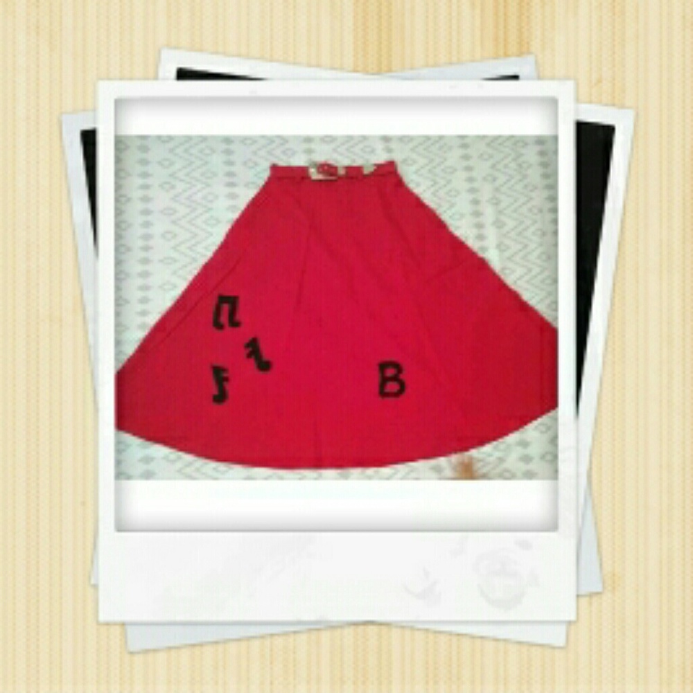 Vintage sas'sa hot red skirt - Picture 2 of 4